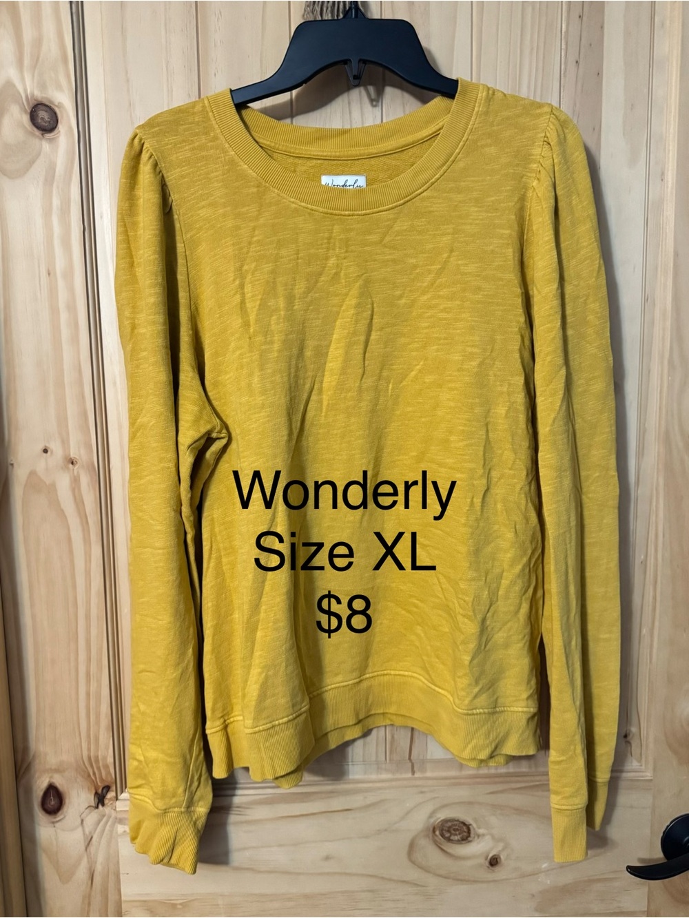 Wonderly Mustard Yellow Long Sleeve Crew Sweatshirt